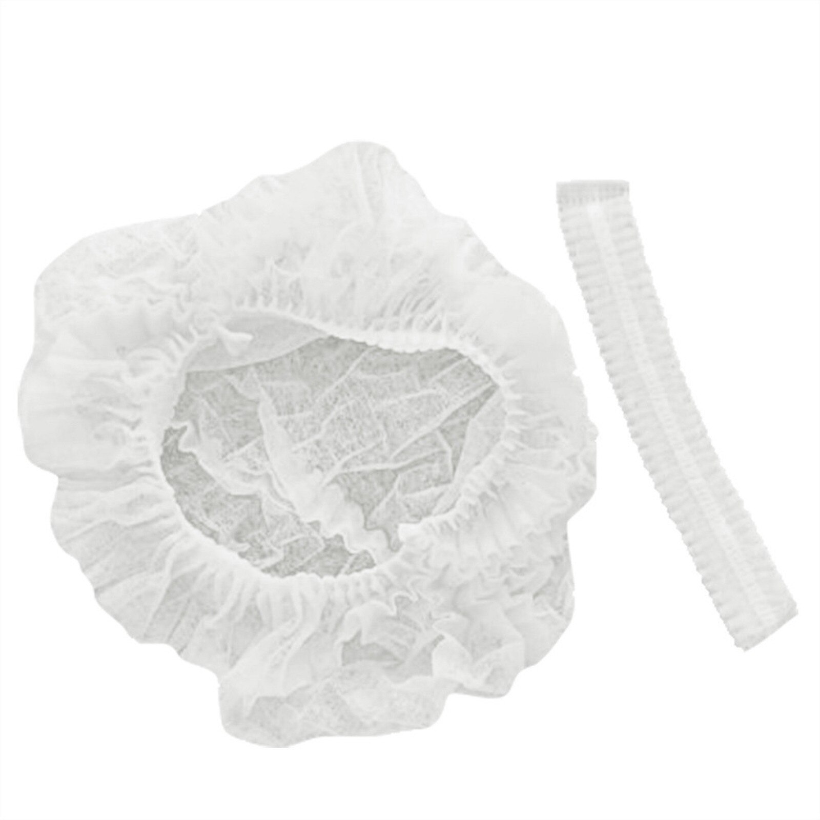 Disposable White Shower Caps For Food Services Spa Hair Salon Beauty Hair Nets Non-woven Dustproof Head Cover 100pcs #YJ