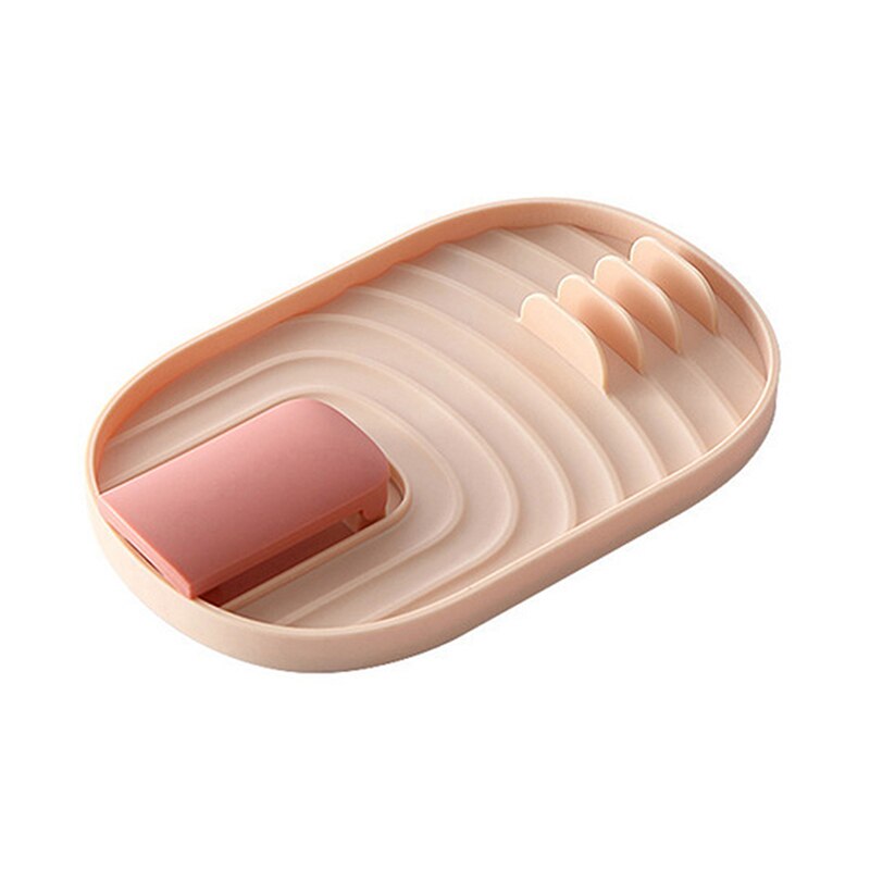 Spoon Rest and Pot Lid Holder Removable Pan Pot Cover Lid Rack Shelf Stand Holder Utensil Rest Organizer Storage Kitchen Tool: pink-B