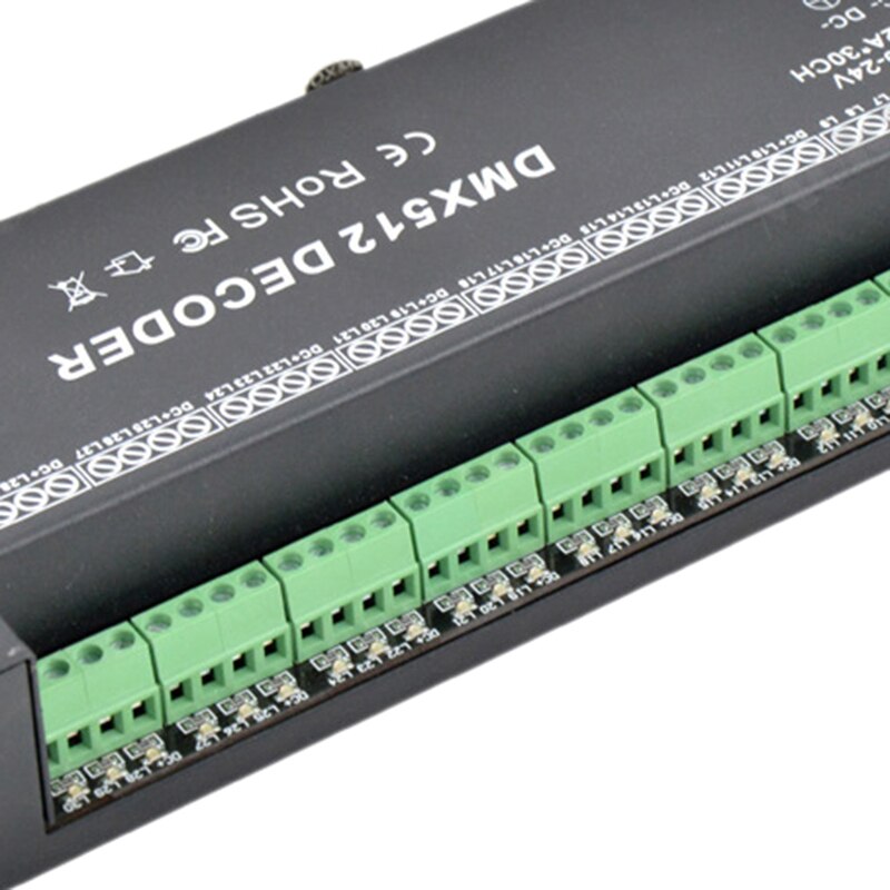 30ch rgb dmx 512 dekoder ledet controller, rgb led dmx 512 dekoder 30 kanal  x 2a til led strip lys  dc9-24v 60a dmx lysdæmper driver