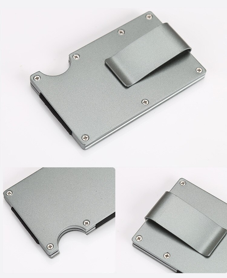 Hommes Femmes Carte de Crédit clip de fixation Anti Protéger Rfid Bloquant Le Portefeuille D'identité Portable TITULAIRE Clip Porte Carte Voyage Boîtier En Métal: 01