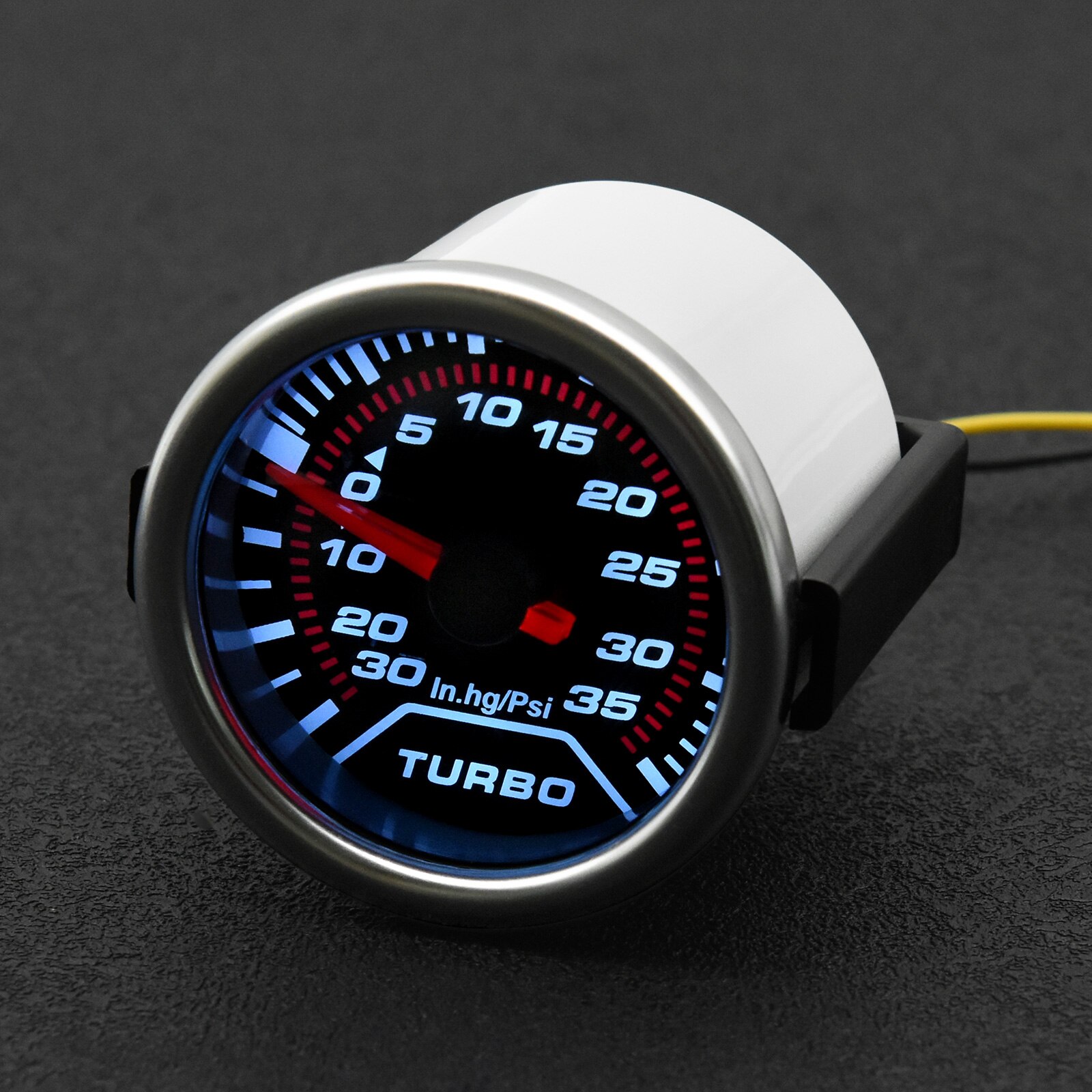 2 &quot;52Mm Auto Turbodrukmeter Turbo Manometer Bar Psi Rook Lens Wit Backight Turbo Gauge Boost Sensor houder Cup Voor Auto 12V