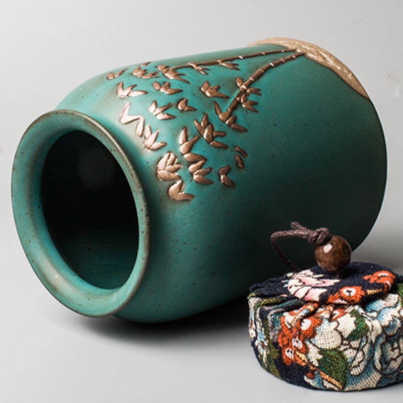 Tea Storage Jar Ceramic Art Tieguanyin Puer Holder Coarse Pottery Box Coffee Beans Caddy Container Teaware Accessories