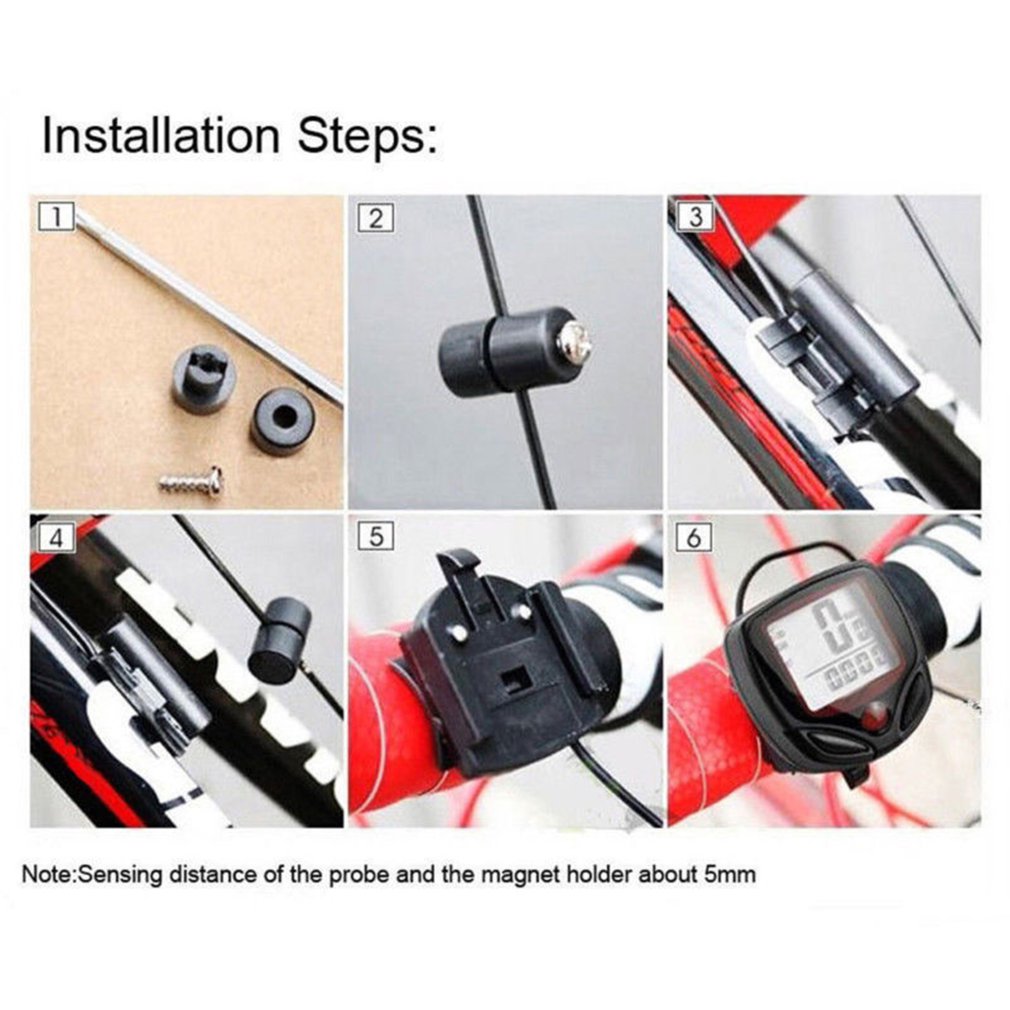 Waterproof Bike Computer Bicycle Meter Odometer Speedometer Cycling Computer Velocimetro Wired Stopwatch LCD Display