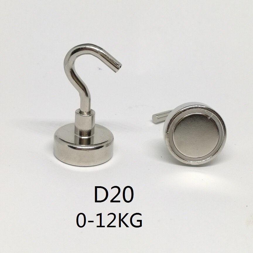 N42 magnetiska krokar stark neodym fiskemagnet hållare ndfeb grytmagnet krokar dia 16mm-60mm: Dia 20mm