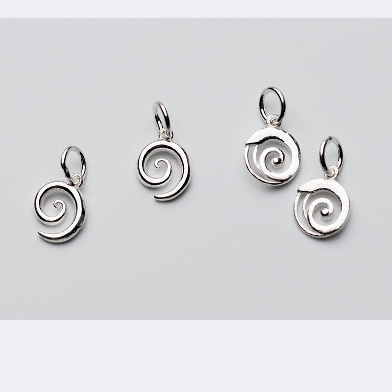 Cute Spiral Silver Charms Pendants Personality Dangle Earrings Findings 11x9mm 925 Sterling Silver Charm DIY Jewelry Making