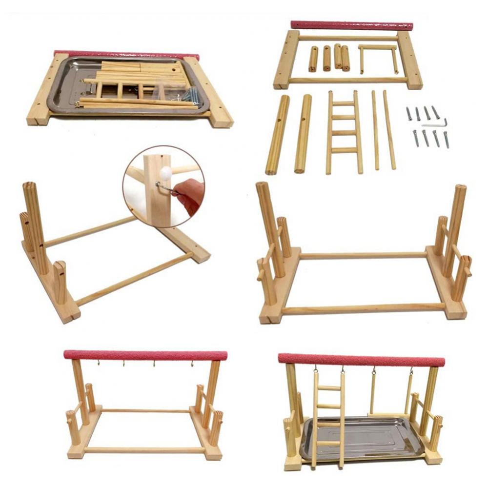 Échelle de perroquet en bois, support de jeu, perche, parc pour animaux de compagnie, jouet, accessoires pour oiseaux