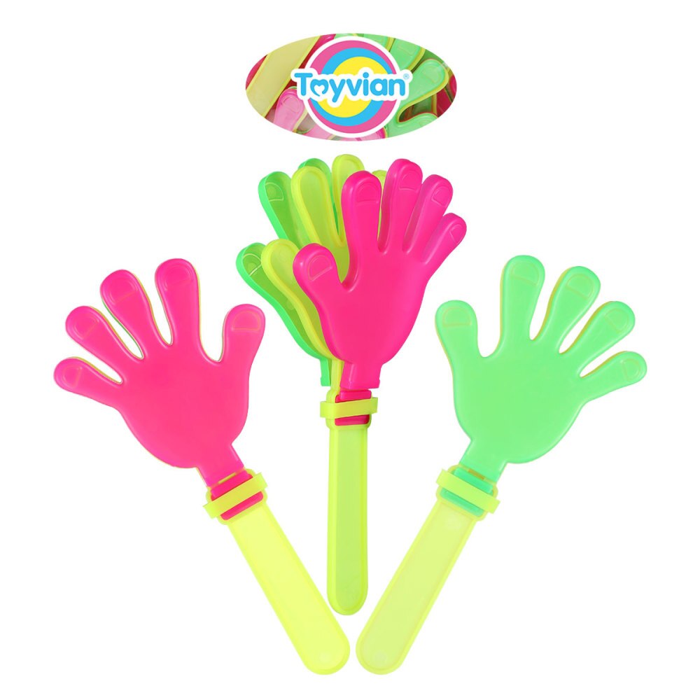 Toyvian 20pcs Plastic Hands Clap Funny Cheer Prop for Party Consert Club (Mixed Color)