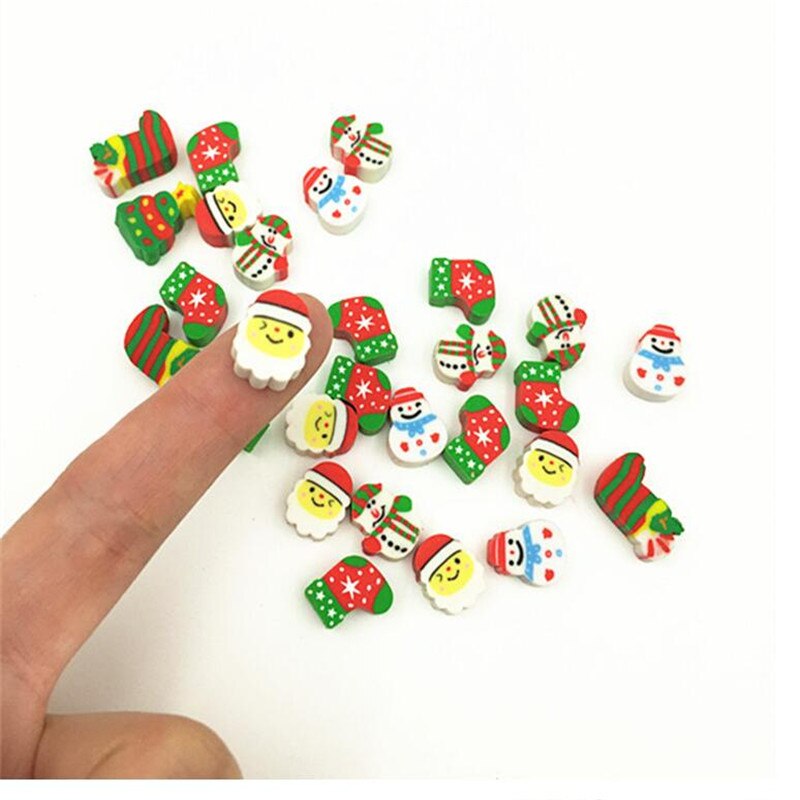 Christmas Tree Shaped Mini Eraser Student Learning Stationery Eraser Christmas Per Box 20 Erasers and Retail
