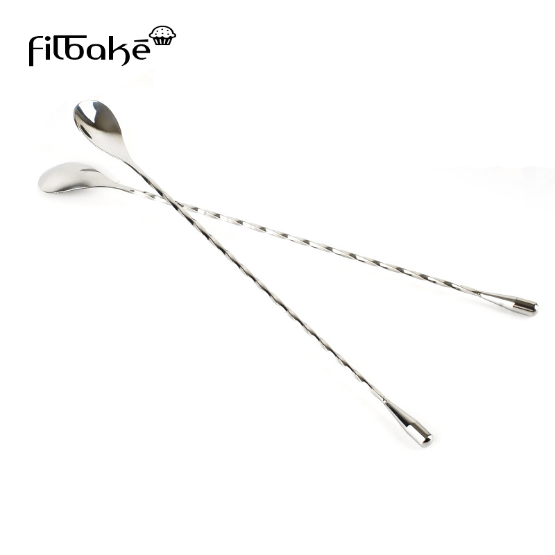 Filbake Roestvrij Staal Mengen Cocktail Lepel, Spiraal Patroon Bar Lepel Roer Lepel Bar Tool Barman Gereedschap Bar Accessoires