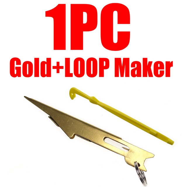 Pro Fast Tie Fishing Smart Quick Knot Tool Nail Knotter Tying Line Cutter Clipper Nipper w/ Zinger Retractor Tackle Fishing Tool: gold plastic