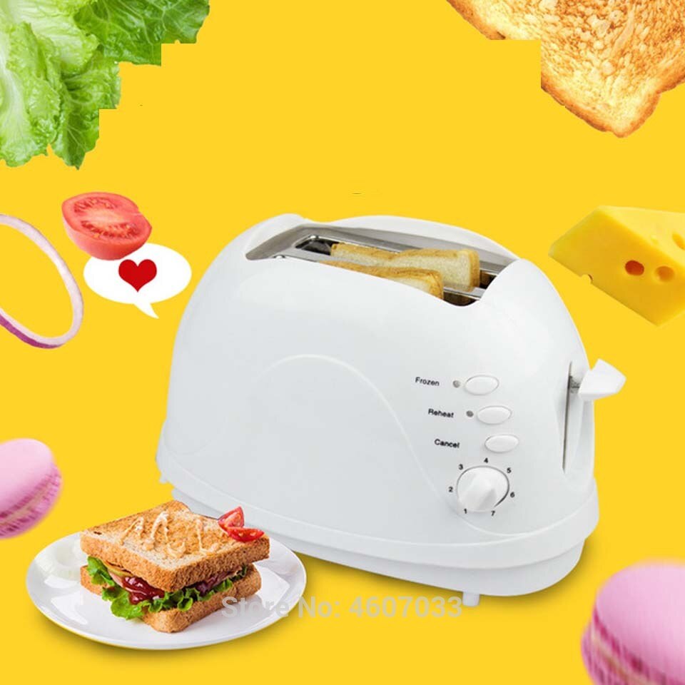 Electric Toaster Household Automatic Bread Baking Maker Breakfast Machine Toast Sandwich Grill Oven 2 Slice