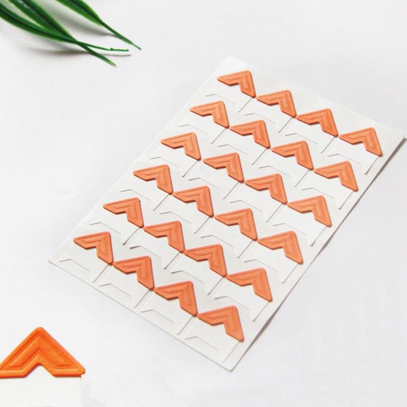 Cadre de décoration Vintage pour bricolage 24 pièces/lot | Autocollants papier populaires pour coin, Scrapbooking pour album Photo, offre spéciale: Orange