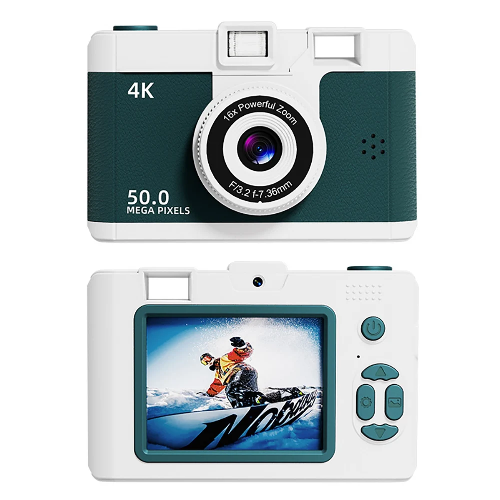 4K Retro-Digitalkamera mit drahtloser WIFI-Übertragung, 16-fach digitaler Zoom, Videoaufnahme, sofortige Wärmebildkamera mit Blitz und Filter