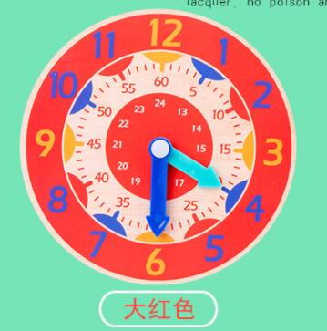 Wooden Clock Toys Hour Minute Second Cognition Colorful Clocks Toys for Kids Early Preschool Teaching Aids: a