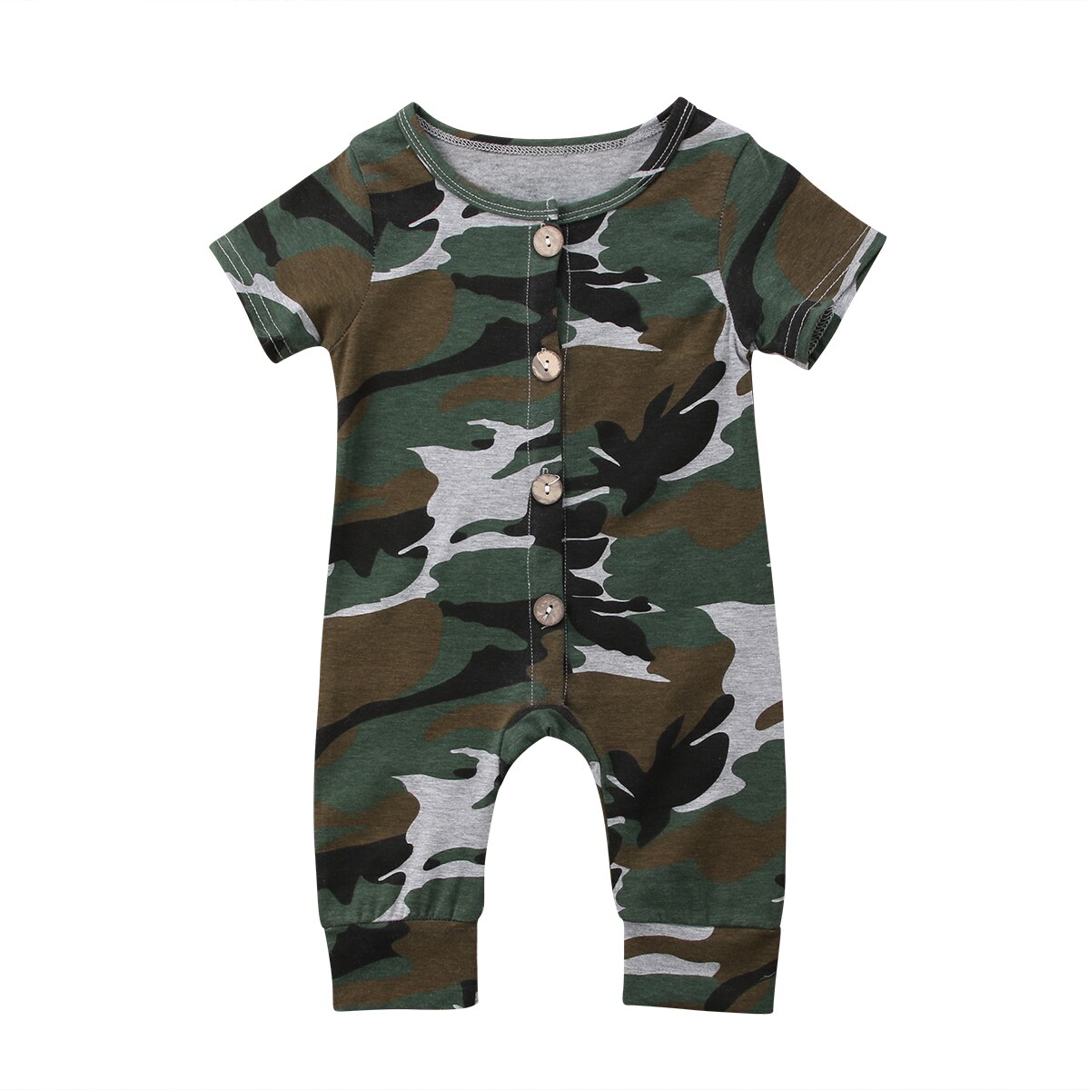 Pasgeboren Baby Jongen Meisje Korte Mouw Camo Romper Jumpsuit Kleding Outfit