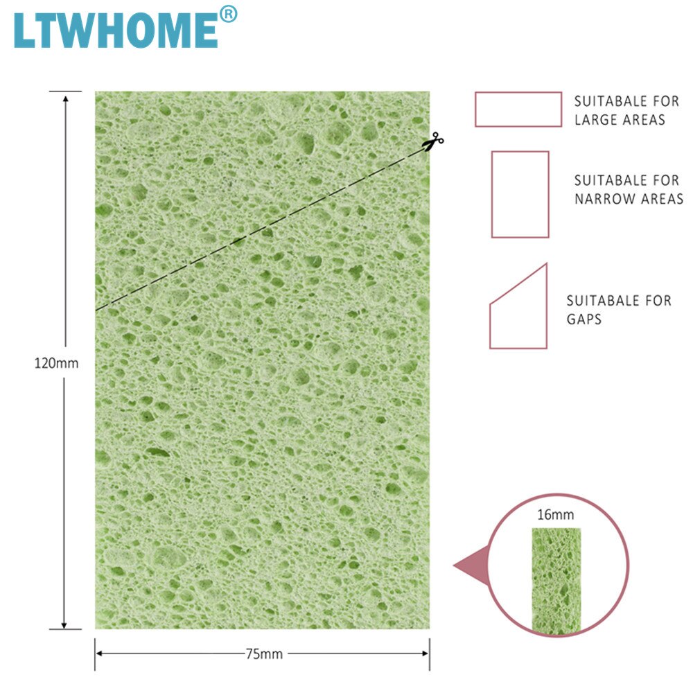 LTWHOME Natural Cellulose Sponges Non-Scratch Durable Cleaning Sponges