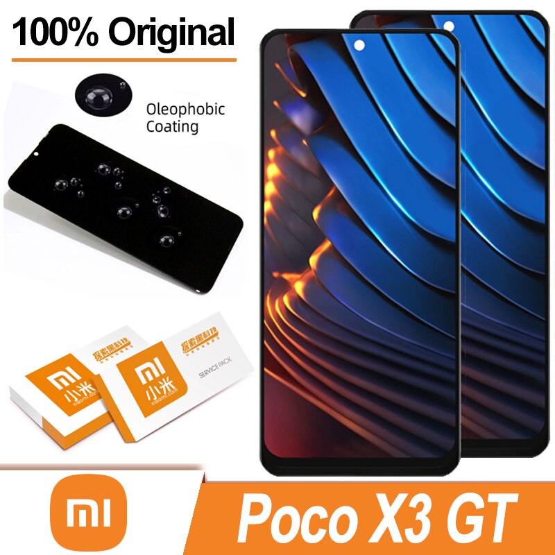Original Display 6.6 inches For Xiaomi POCO X3 GT 21061110AG LCD Display Touch Screen Digitizer For POCO X3GT LCD With Frame