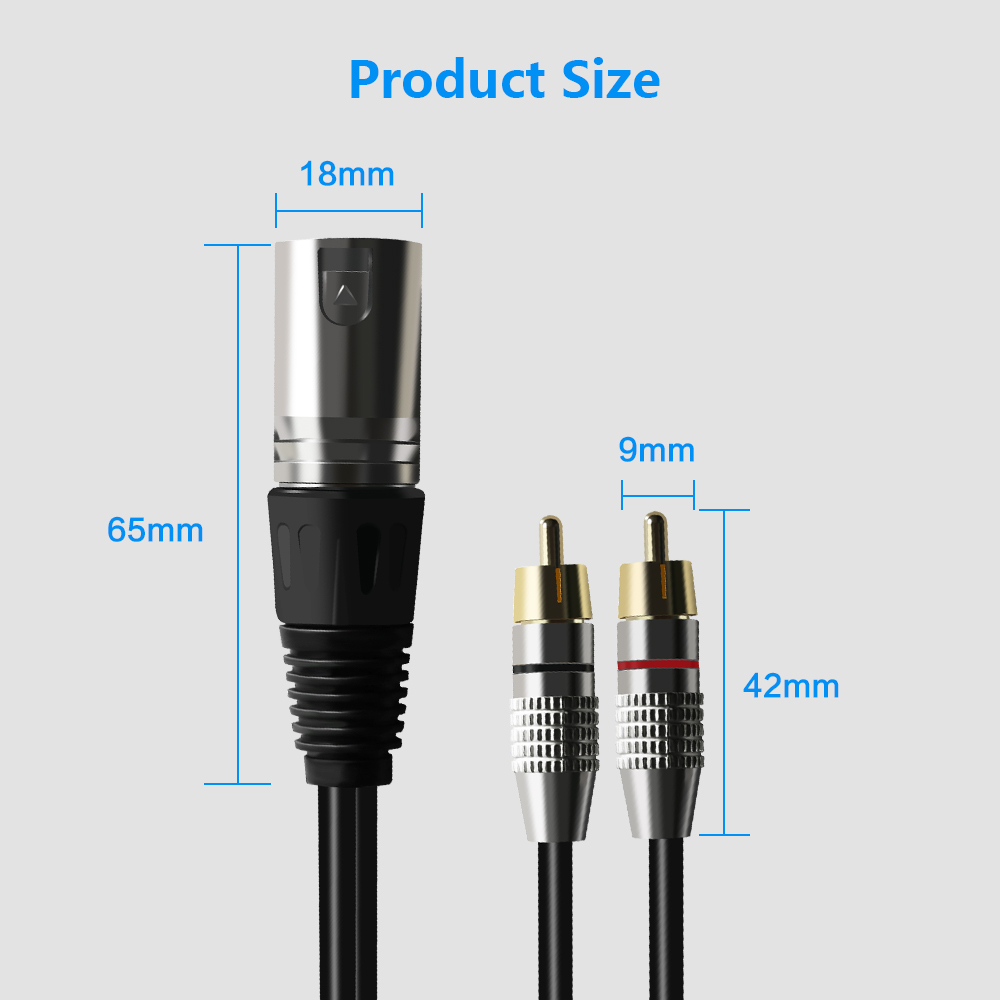 XLR to Dual RCA Audio Cable 2 RCA Male to XLR 3 Pin Female Cannon Amplifier Mixing Plug Cable 1m 1.5m 2m 3m 5m 8m Cannon cable