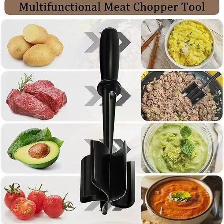 Meat Chopper Handheld Meat Chopper, Potato Salad and Tomato Chopper, Rice Mixing and Meat Stirring Chopper, Grinder