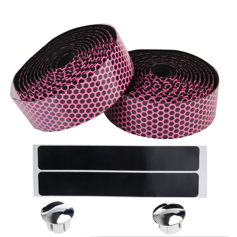 Road Bike Handlebar Wrap Belt 1 Pair Bicycle Handlebar Bandage Disruptive Pattern Mountain Bike: Pink