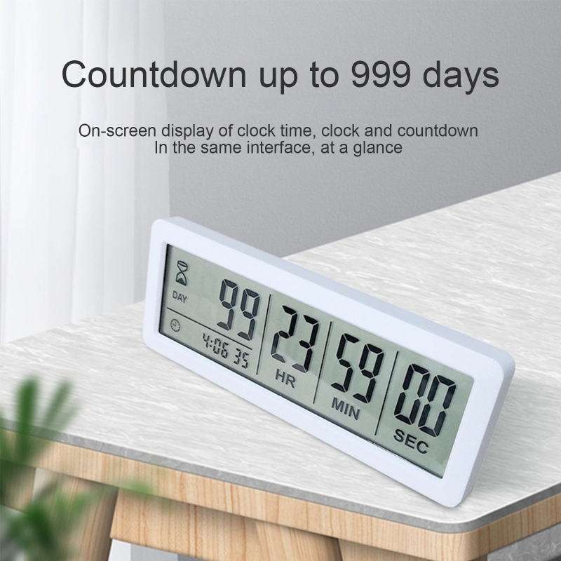 Big Digital Countdown Days Timer Clocks 999 Days Count Down Clock Timer ABS Material 2 Colors for Graduation Lab Kitchen