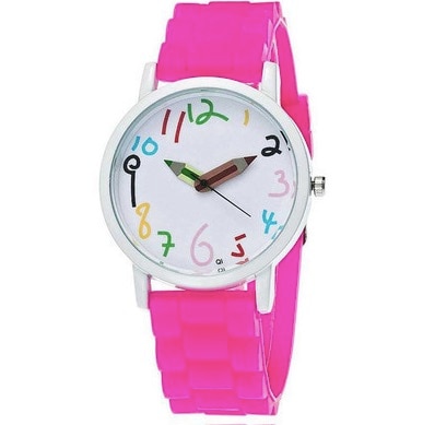 Mode Eenvoudige Mode Kinderen Kids Arabische Cijfers Potlood Analoge Weergave Quartz Horloge Voor