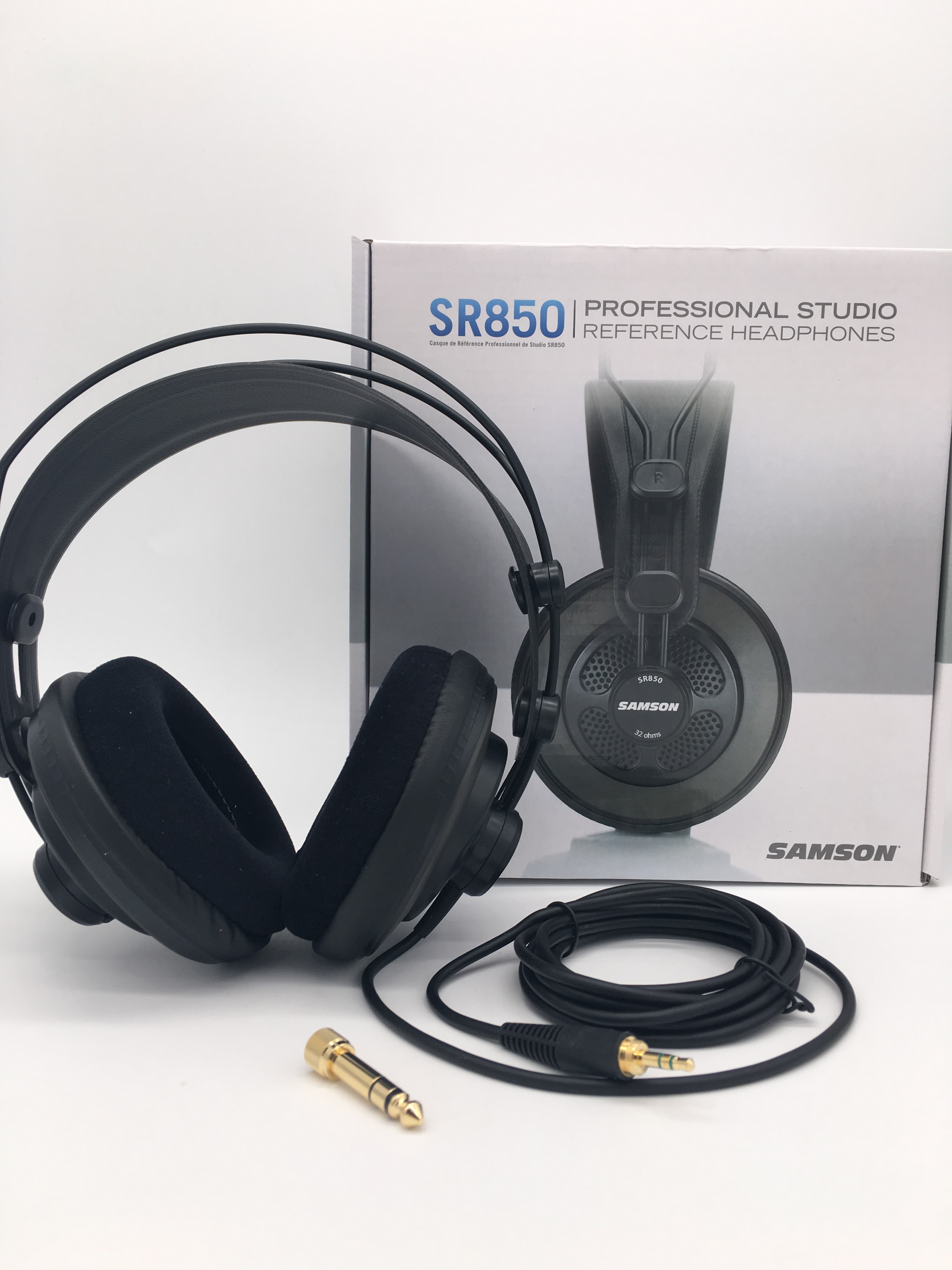 Originele Samson SR850 monitoring headset met velours oorkussen semi-open-monitor hoofdtelefoon voor studio, PC opname karaoke spel