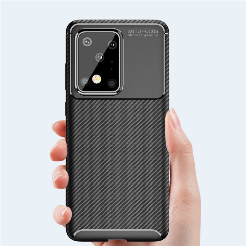 Geschikt Voor Samsung S20 Ultra Carbon Fiber Kever Anti-Val Shell Note10 Lite Cooling Tpu Beschermende Zakelijke Stijl Cover