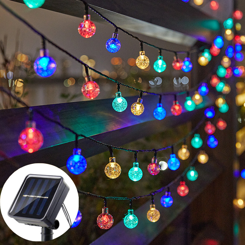 Weihnachts-Solar--Lichterkette für Höhle Außenbereich, Kristallkugel-Lichter mit 8 Modi, Terrassenlicht für Garten, Ramadan, Hochzeit, Party-Dekoration