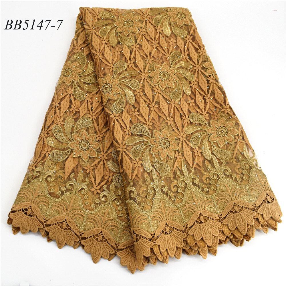 Fournitures de tissu en dentelle blanche et dorée de bonne , fil brodé, filet en dentelle avec pierres, 5 mètres pour fête: 7