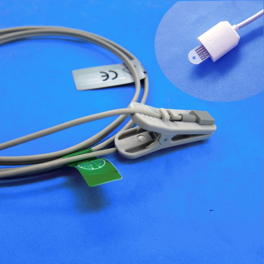 short cable AWT adult finger clip spo2 sensor ECG Cable for masimo LNOP with special chip: Adult ear clip