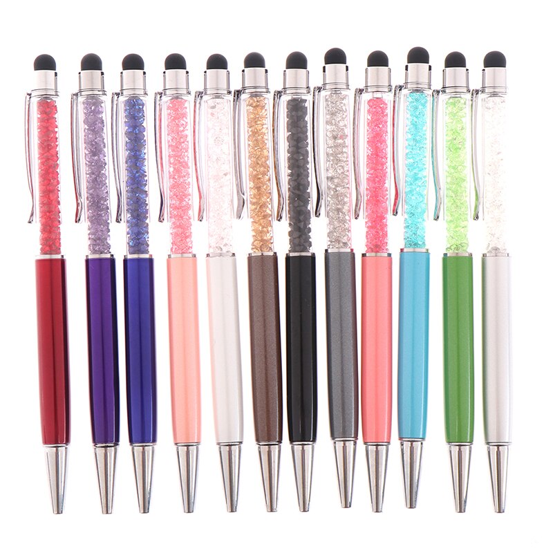 Crystal Ballpoint Pen Stylus Touch Pen For Writing Stationery Office&School Pen 14.5x1.0cm