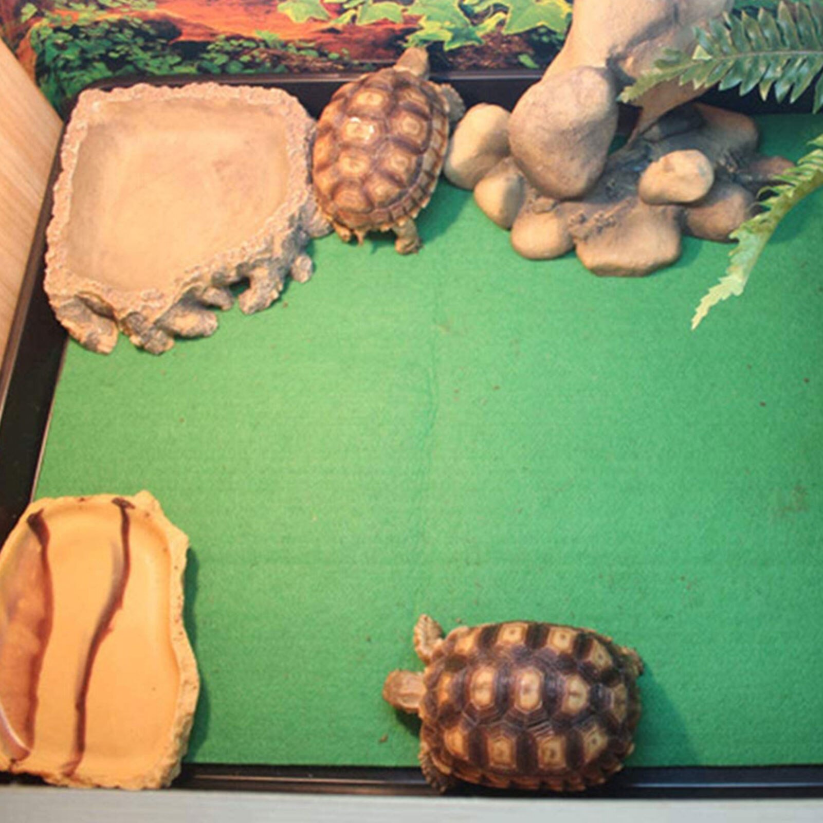 Tapis de ramper en Fiber de haute technologie pour animaux de compagnie, Durable, hydratant, vert, pour aménagement paysager, tortue, serpent