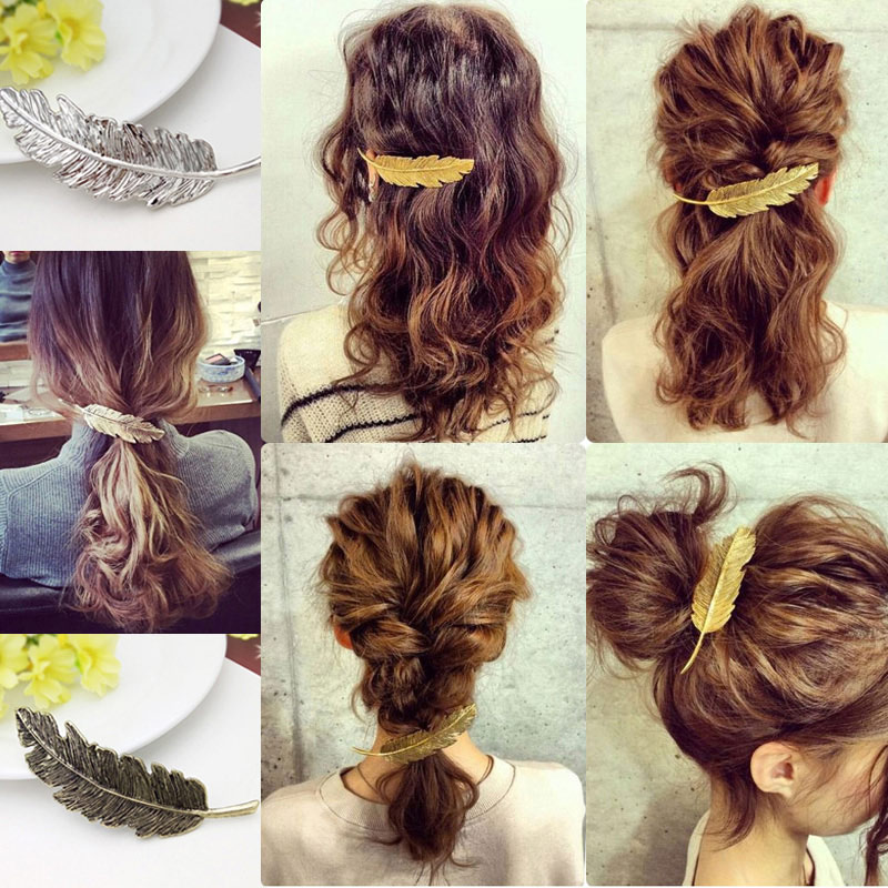 Vintage feminino meninas liga folha grampo de cabelo hairpin princesa barrettes pinos acessórios para o cabelo aic88