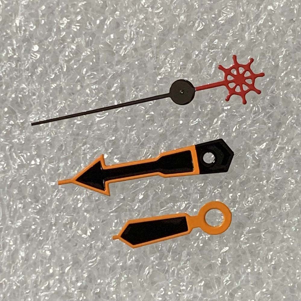 Orange Uhr Hände mit Schildkröte/Fisch/Dreizack/rüder Zweite Nadel herren Uhr Zubehör passen NH35/NH36/4R Mechanische Bewegung: Paket 5
