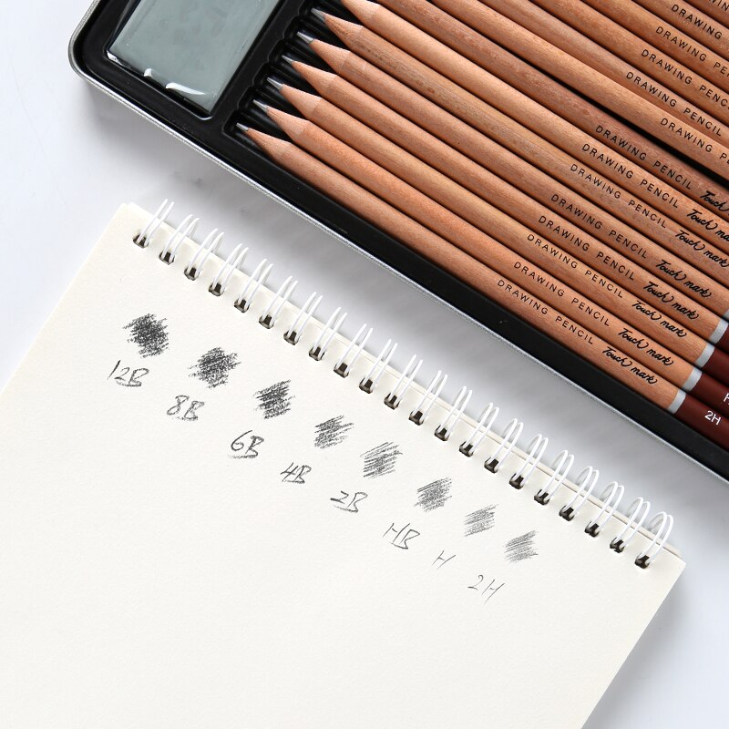 Touch mark Sketch tool set 10/18/29 PCS Drawing pencil tool set students non-toxic Multiple grayscale iron box art supplies
