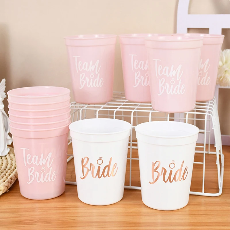 Multi set Bachelorette Party Team Bride Plastic Drinking Cups Bridal Shower Bride to be Hen Party Supplies Wedding Decor