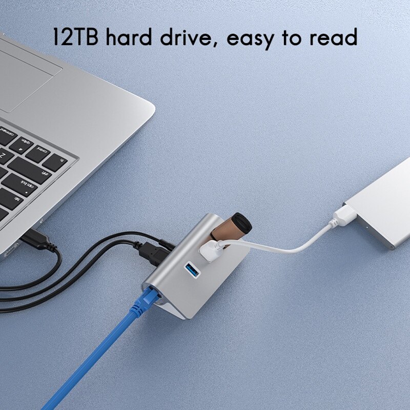 USB3.0 Hub 3-Poort Usb + Gigabit Ethernet Port 5Gbps Hub Docking Station Voor Desktop Computers En Laptops