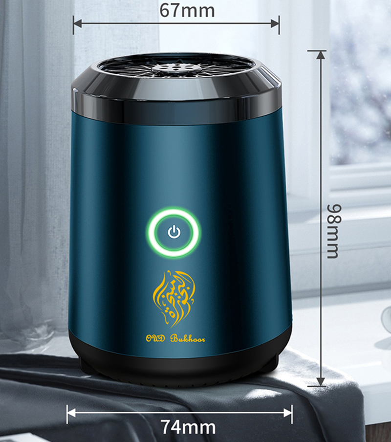 OUD Bakhoor brûleur d'encens électrique USB Bakhoor USB diffuseur d'arôme porte-encens Portable encensoir électronique musulman: Bleu