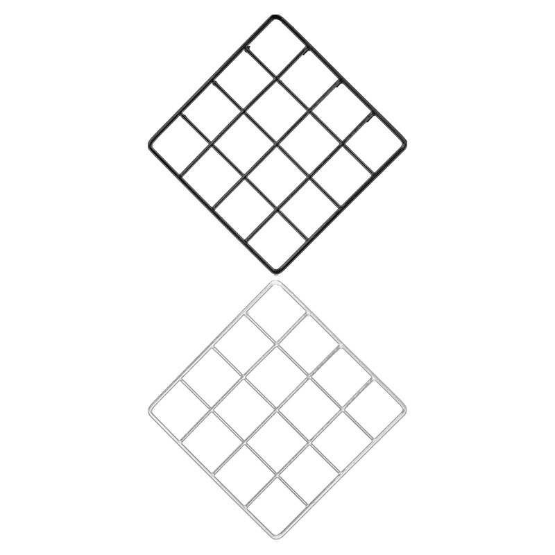 Cadre de Photo carré suspendu en métal, grille murale en maille pour chambre à coucher, support de stockage de Photos multi-cadres en fer, décoration de bricolage pour la maison, 20CM
