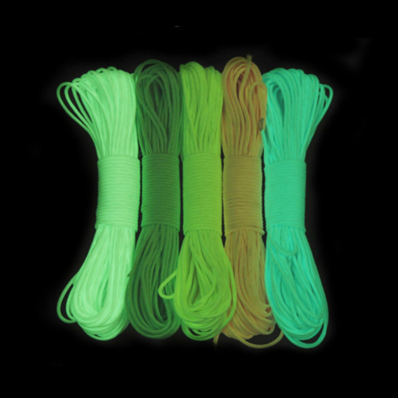 Luminous liny 9 nici 4mm Paracord Nylon 550 namiot przewód Glow spadochron odkryty pakiet smycz Camping Survival EDC