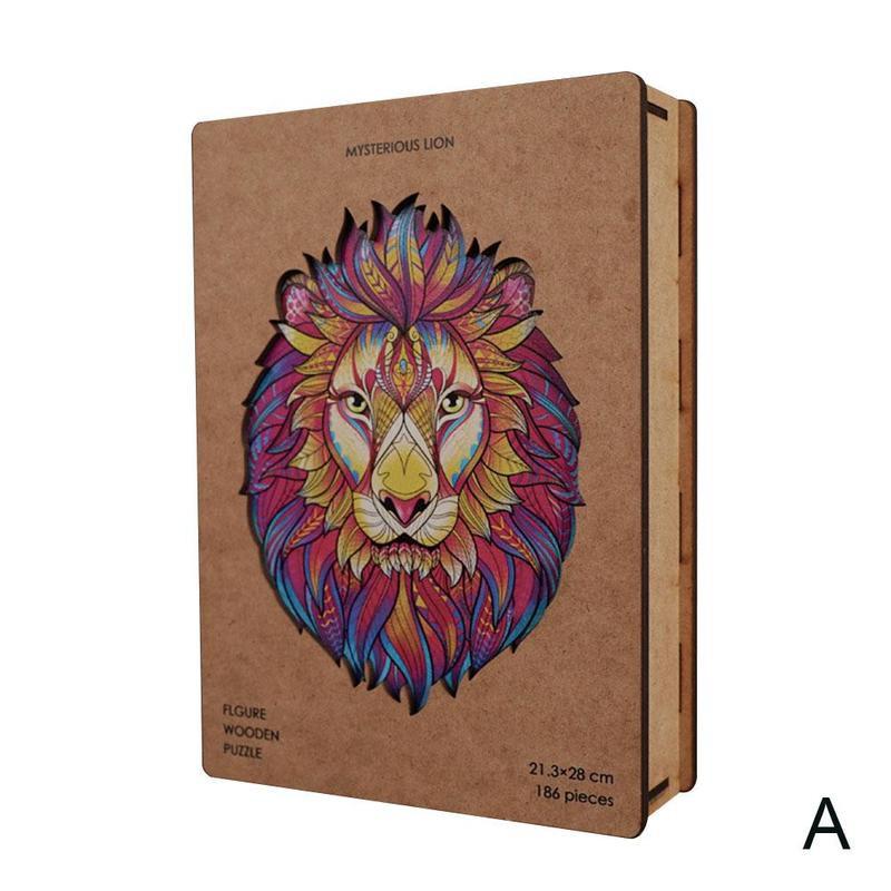 Puzzel Houten Puzzel Cartoon Dier Houten Legpuzzels Speelgoed Vroege Educatief Speelgoed Kerst Cadeau Voor Kinderen Cartoon Lion Dragon: A