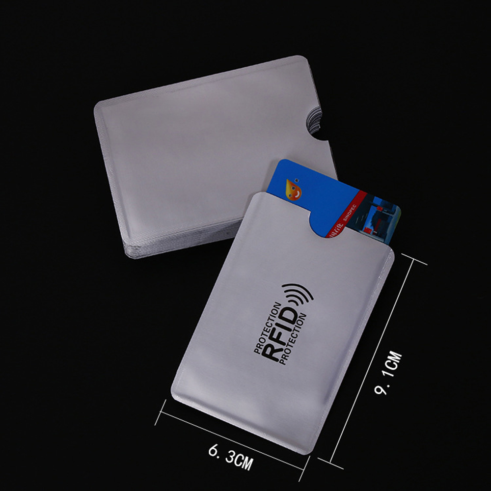 Manchon pour cartes Rfid anti-balayage, 6.3x9.1cm, 1 pièce/lot, blocage des cartes bancaires de Protection, porte-cartes de crédit en Aluminium