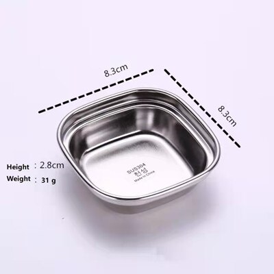 Plates Stainless Steel Assorted Salad Sauce Dipping Dish Tray Bowl Kitchen Tableware Specialty Plate 1/2/3 /4 Grids: One Grid