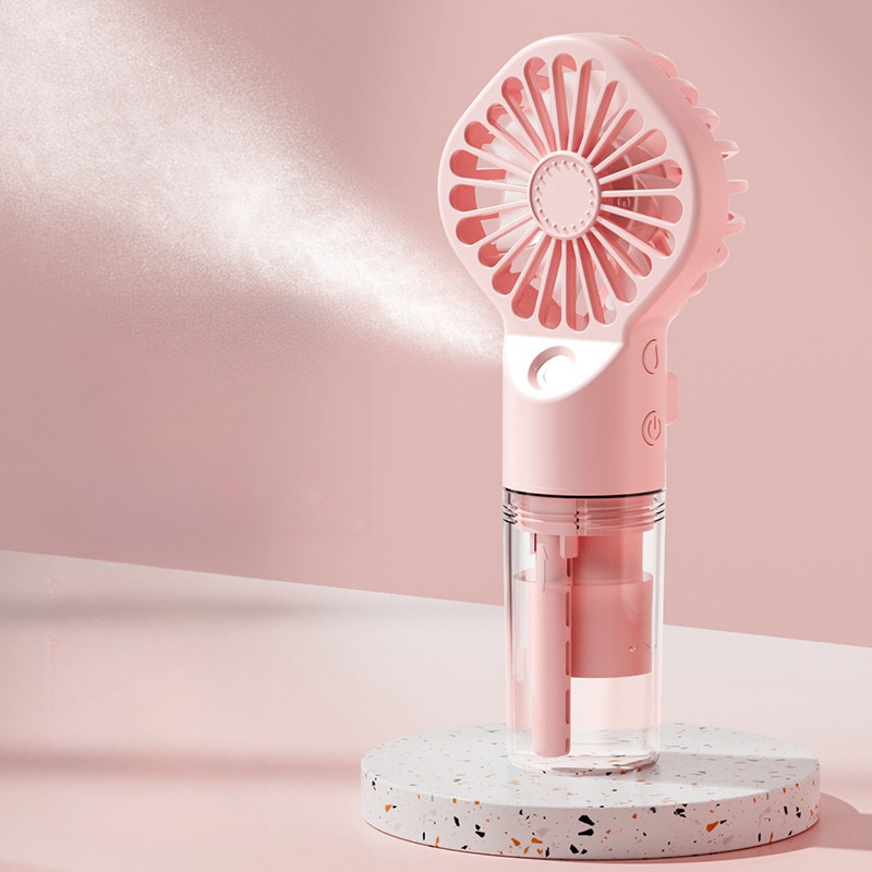 Ventilador de niebla de agua portátil, Mini ventilador de refrigeración de aire silencioso con carga USB, ventilador de pulverización de humidificación de 4 velocidades para el hogar y la Oficina: Blanco