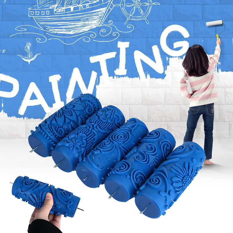 Decoration Home Roller Brushes Wall Painting Tool Paint Brush Durable Rubber Wallpaper Appropriative Rolling Various Patterns