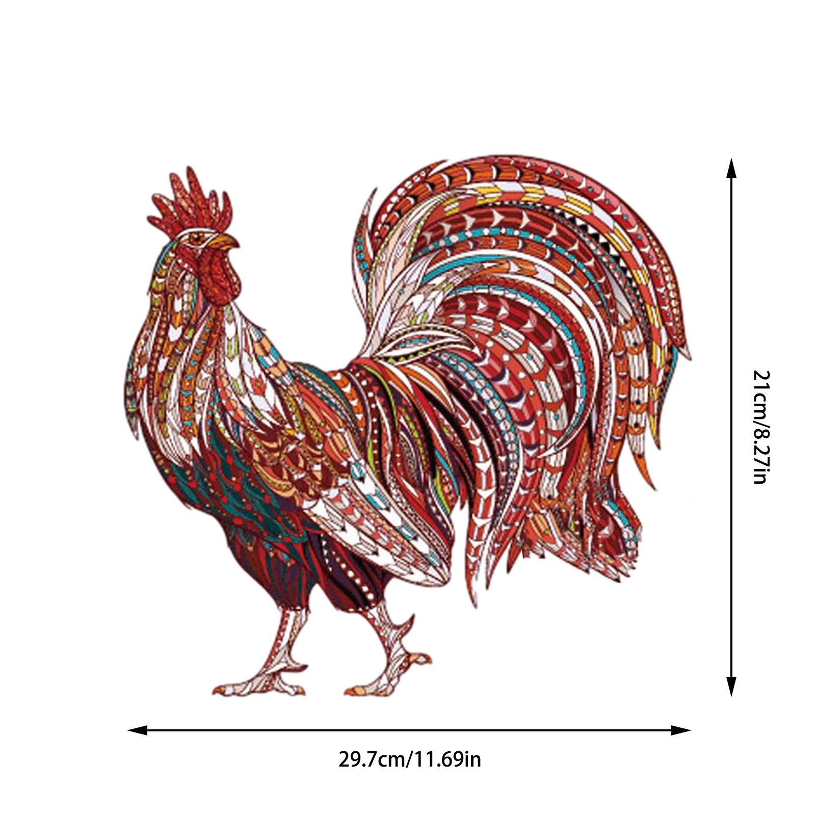 Unique Shape Rooster Puzzle Premium Wood Jigsaw Puzzle Fun Puzzle Game Exercise Concentration Perseverance For Children Adults