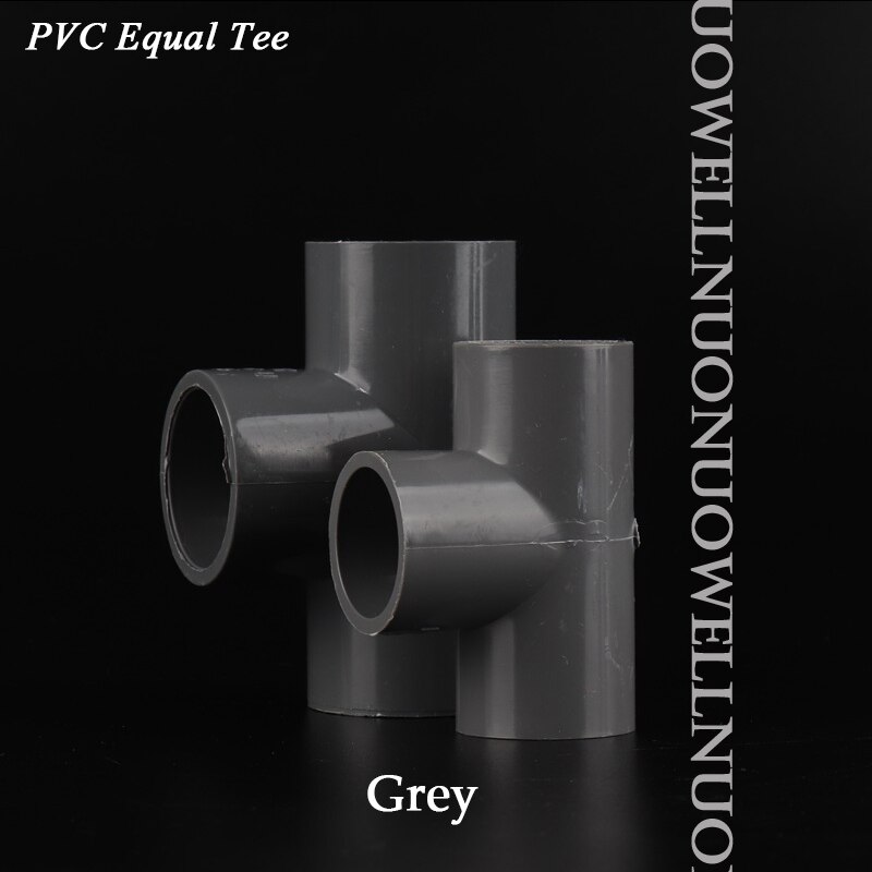 2Pcs PVC Pipe Connector 20 25 32 40mm Garden Irrigation Equal tee Three Way Fish Tank Supplies Aquarium Water Pipe Fittings: 32mm / Grey