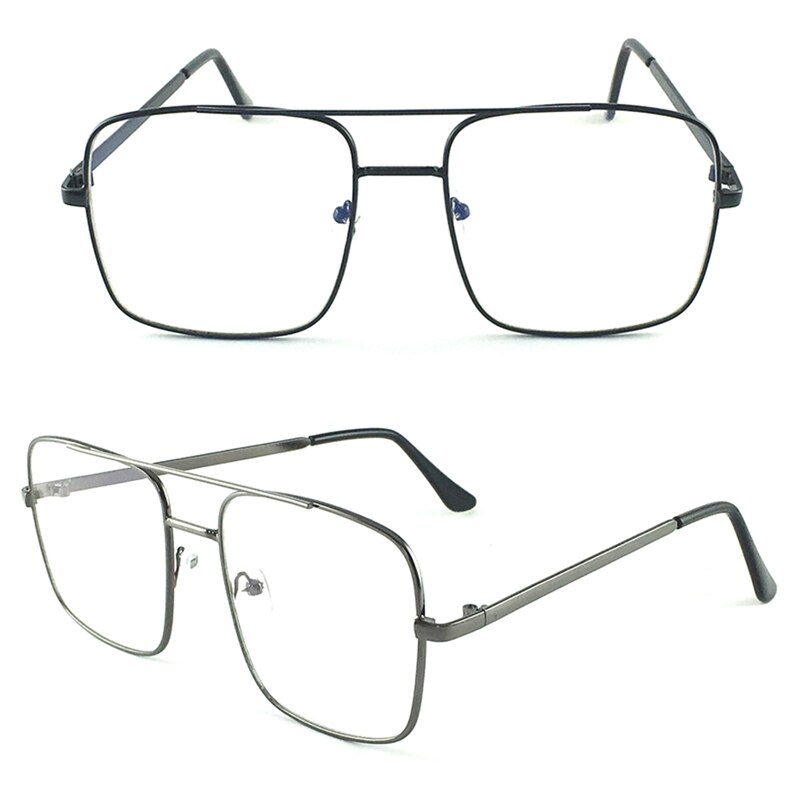 Vintage Gold Metal Frame Eyeglasses Mens Womens Sun Glasses Retro Square Optical Lens Eyewear Nerd Clear Lens Glasses