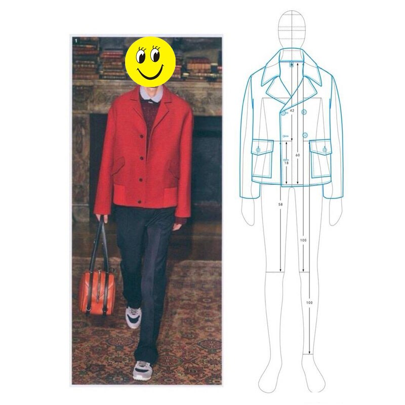 Male Ruler Garment Effect Style Men Drawing Template Ruler Original Model 25cm Height